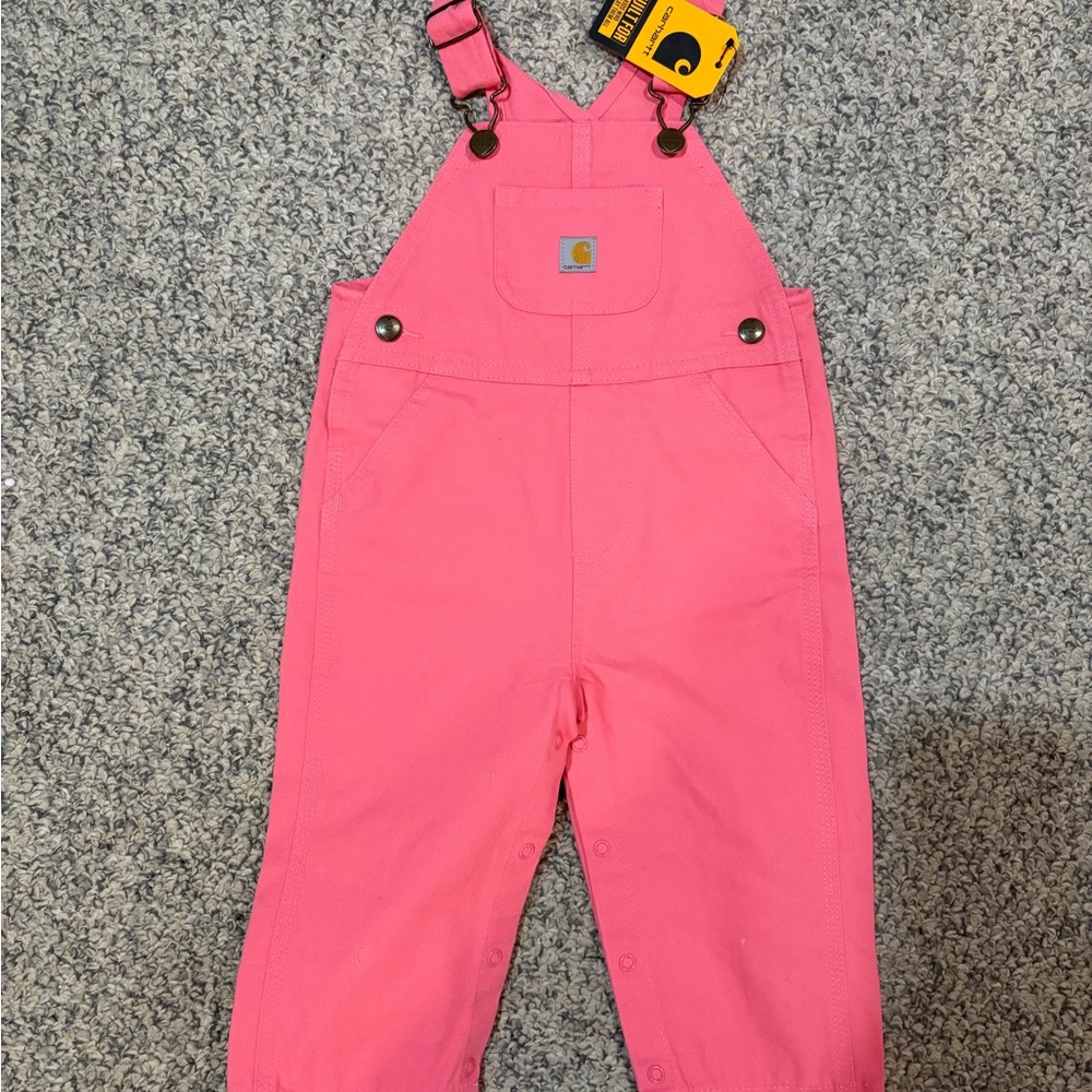 Carhartt Kids Bright Pink Overalls - Classic Bib Jumpsuit
